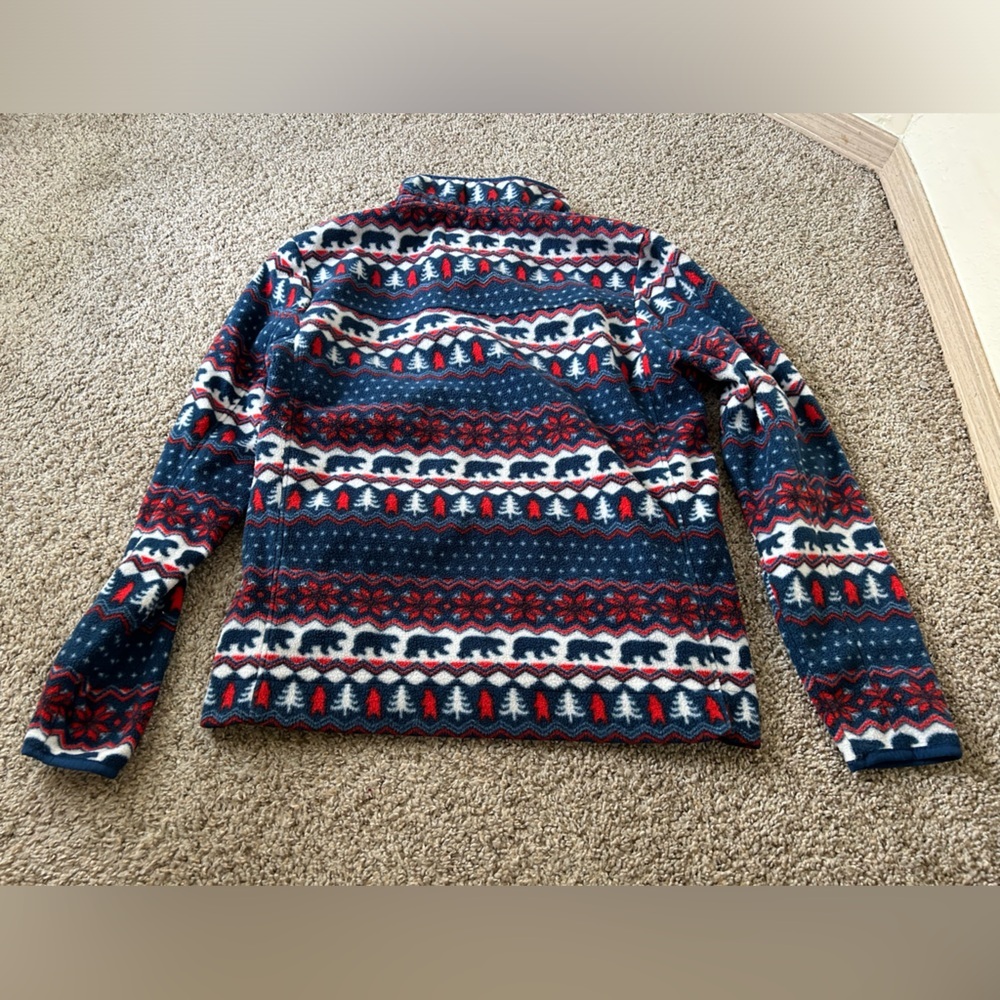 Chubbies Men's The Bearly Wild Quarter Zip Fleece Pullover Red White Blue Size M - Picture 2 of 11